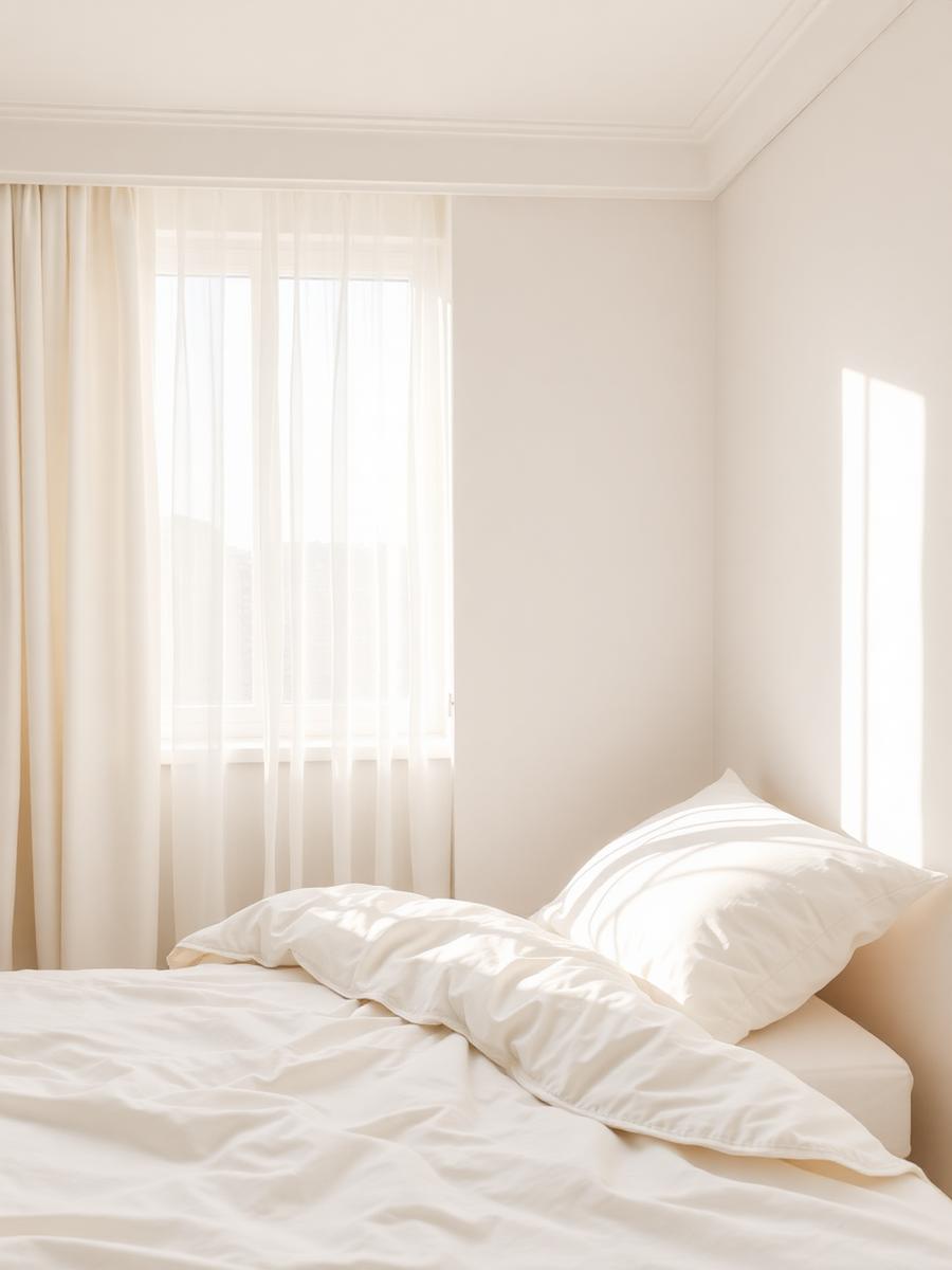 Chambre lumineuse et parfaitement rangée